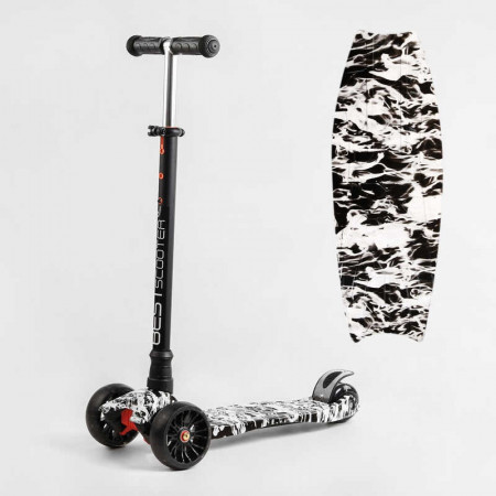 Самокат триколісний MAXI S 10533 (1) “Best Scooter”, кермо знімне, колеса PU зі світлом, переднє 130х25 мм, задні здвоєні 80х45 мм, в коробці