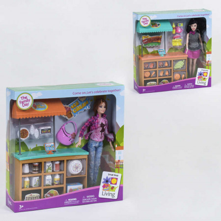 Кукла JX 200-67/JX 200-69 (24/2) "Магазин", 2 вида, прилавок, продукты, аксессуары, в коробке [Коробка]