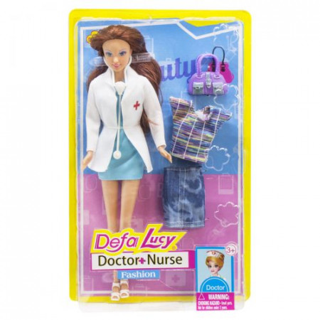 Кукла "Defa Lucy" 8403 (24шт/2) 3 вида, доктор, с аксесс, в кор.32,5*5*20см