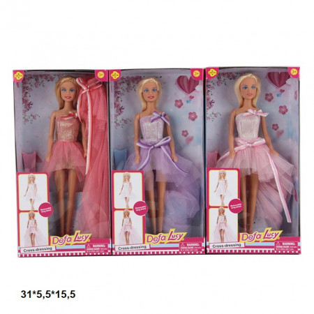 Лялька "Defa" 8450 (36) 3 види, сукня-трансформер, у коробці
