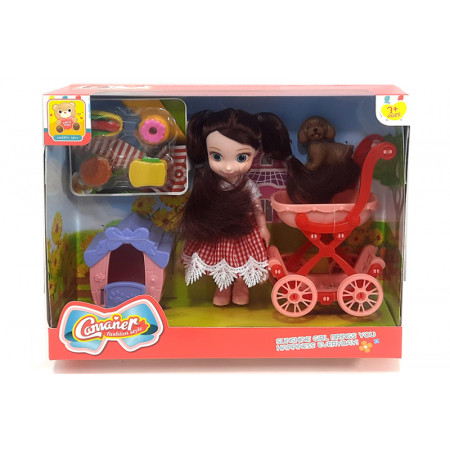 Лялька з домашнім улюбленцем і аксесуарами в коробці KQ125A р.25,5*20*7см
