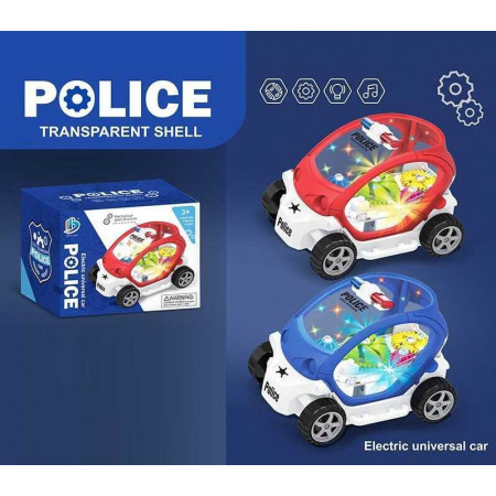 Машинка 8899-136 (168/2) 2 кольори, "Поліція", підсвічування, звук, колесо вільного ходу, рухомі шестерні, в коробці