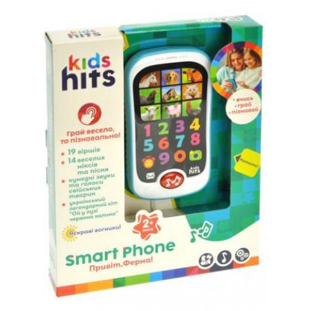 Телефон музичний розвиваючий Kids Hits KH03/001, 2 кольори мікс, батарейки в комплекті, коробка 13*5*18.5 см