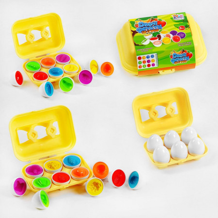 3D сортер "Овочі та фрукти" 52003 (36/2) 2 види, "4FUN Game Club", "Яєчний лоток", 6 штук в коробці