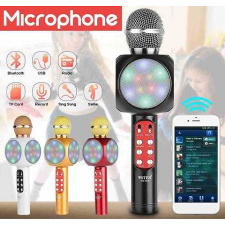 Бездротовий мікрофон С 48342 (50) 4 кольори, караоке, bluetooth, USB, колонка, в коробці