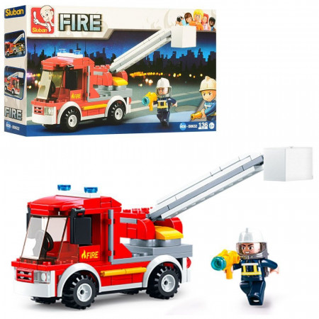Конструктор SLUBAN M38-B0632 "Fire": пожежна машина, фігурка, 136дет