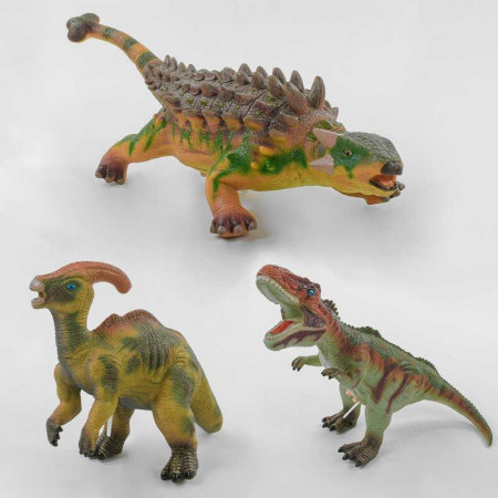 Динозавр музыкальный большой Q 9899-505 А (36/2) мягкий, резиновый, 30-42 см, 3 вида, [Пакет]