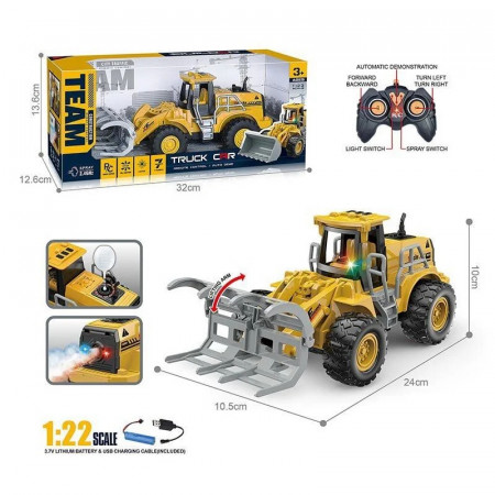 Екскаватор на радіокеруванні MDP 268-4 A (48/2) акумулятор 3.7 V, пульт 2.4 GHz, підсвічування, парогенератор, гумові шини, в коробці