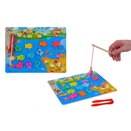Дерев`яна іграшка Kids hits WD13004 риболовля, вудка, пінцет 30*22 см у плівці