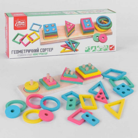 Дерев`яний геометричний сортер 87639 (30) "4FUN Game Club Wood" в коробці