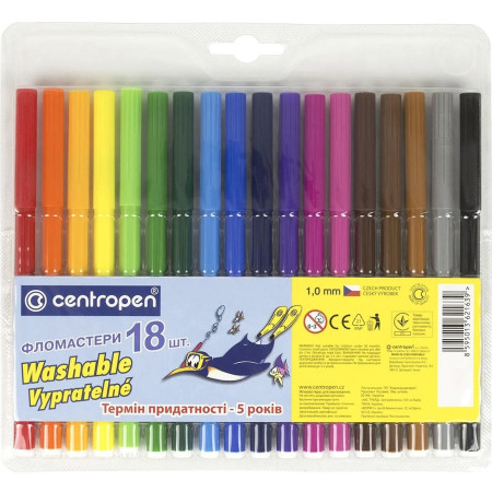 ФЛОМАСТЕРИ Centropen 18 кольорів 7790/18