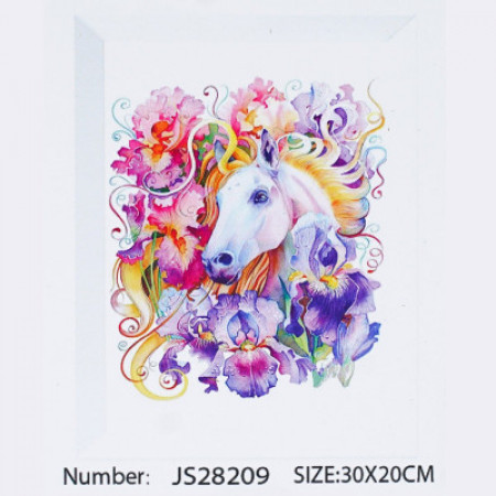 Алмазна мозаїка JS 28209 (50) "TK Group", 20х30 см, “Білий кінь”, в коробці