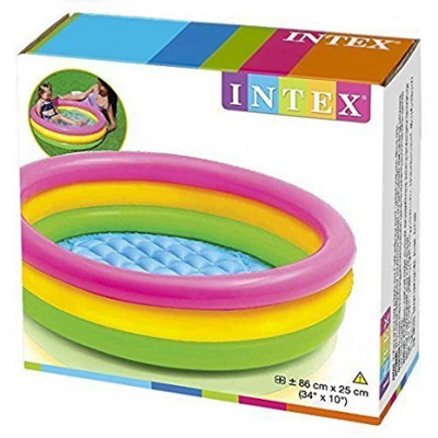 Intex Басейн 58924 NP "Веселка" (6) розміром 86х25см, обсяг: 51л, вага: 0,55кг, від 1 до 3 років Intex Басейн 58924 NP "Веселка" (6) розміром 86х25см, обсяг: 51л, вага: 0,55кг, від 1 до 3 років