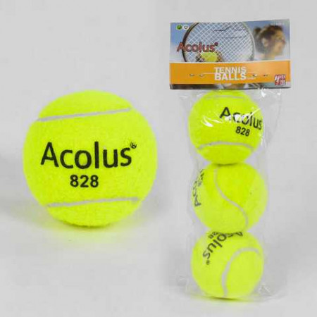 М`яч для тенісу C 40193 (80) "TK Sport" 3шт в пакеті, d = 6см