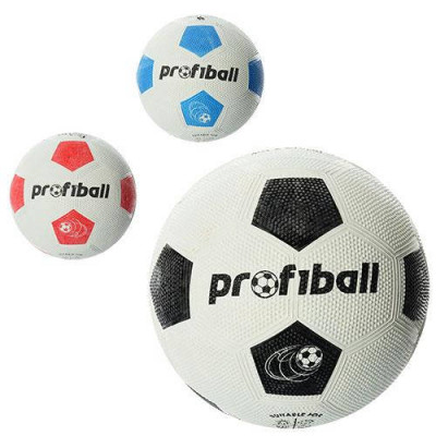 М`яч футбольний VA 0013 розмір 5, гума Grain, Profiball, 3 кольори, сітка, кул., 350 г М`яч футбольний VA 0013 розмір 5, гума Grain, Profiball, 3 кольори, сітка, кул., 350 г
